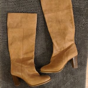 J.Crew knee high leather boots with heel - size 9